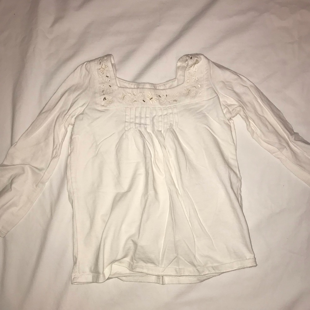 white GAP kids long sleeve
